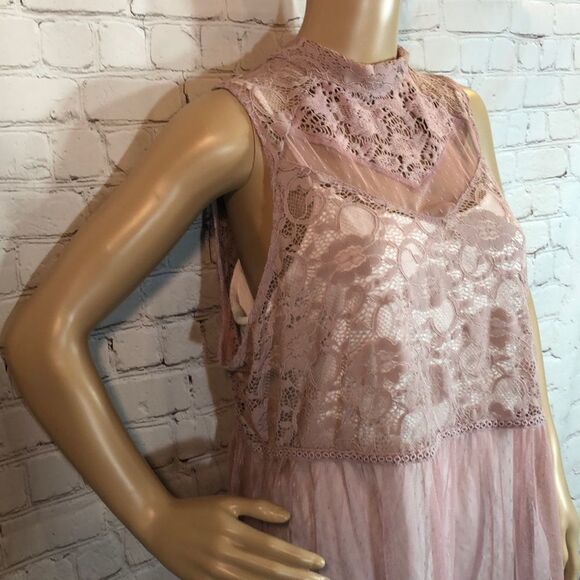 Boutique From JCP Sheer Lace Boho Tunic Tank 0X - Picture 5 of 10